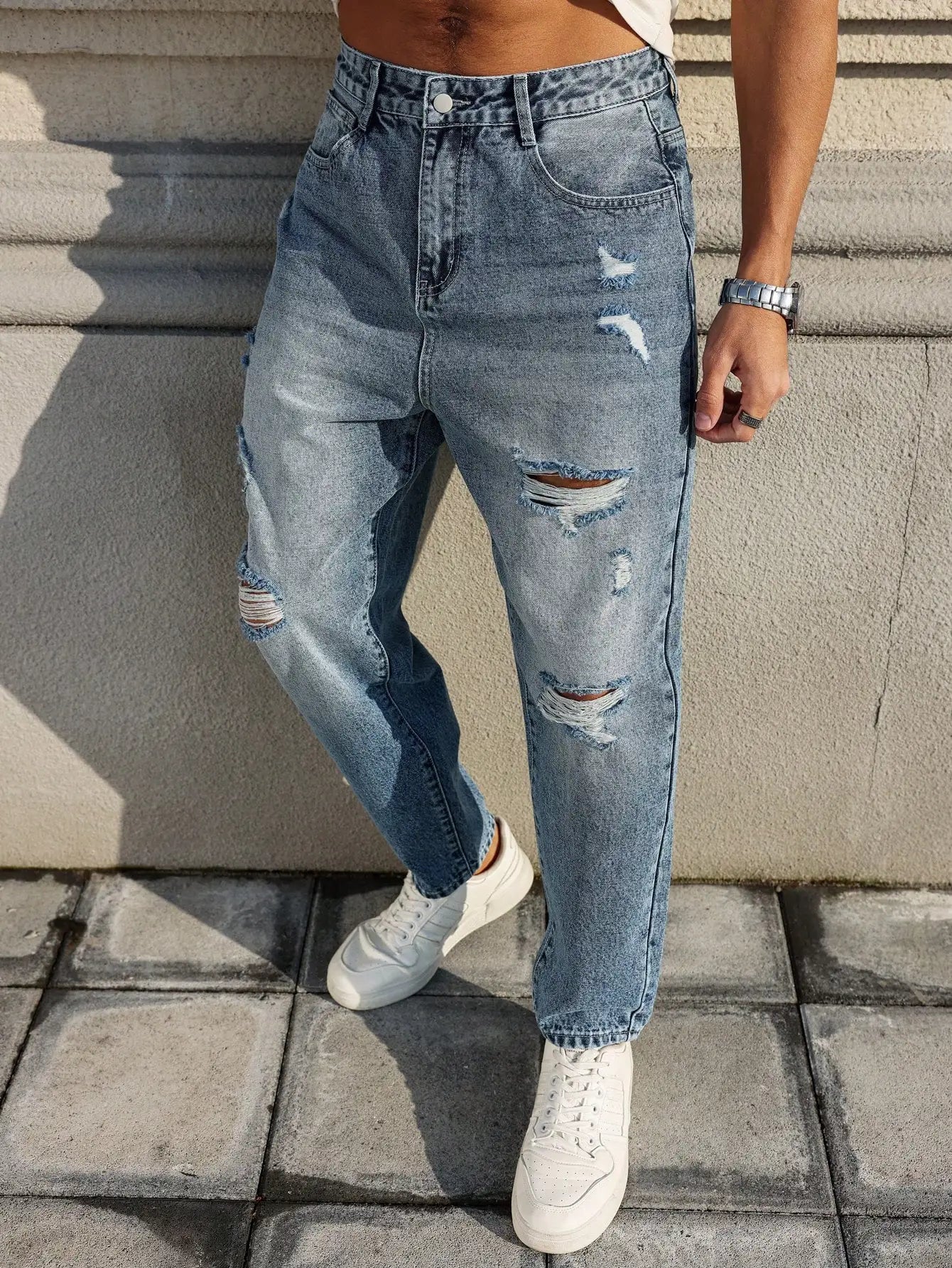 Elegance World – Distressed Denim Jeans