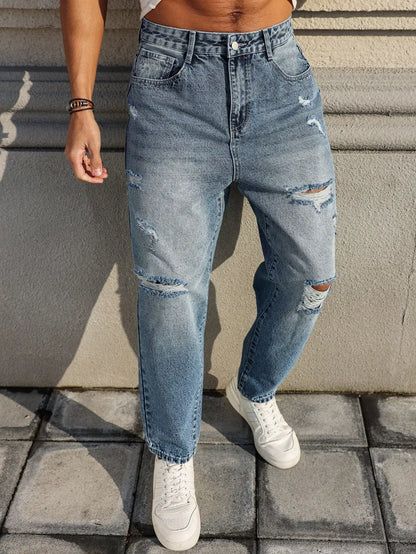 Elegance World – Distressed Denim Jeans